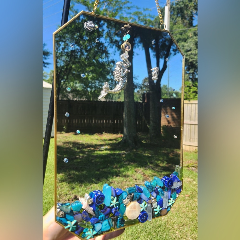 Hand crafted, one of a kind Mermaid Mirror